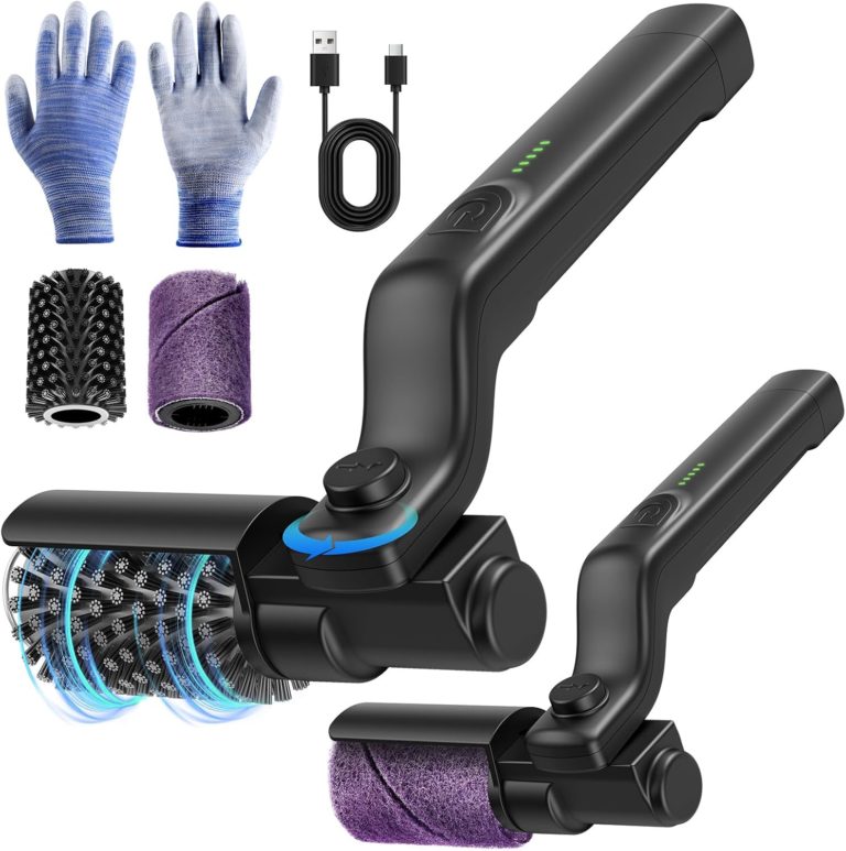 Electric Grill Brush Rechargeable, 180° Adjustable, Stainless Steel Rotary Brush Head